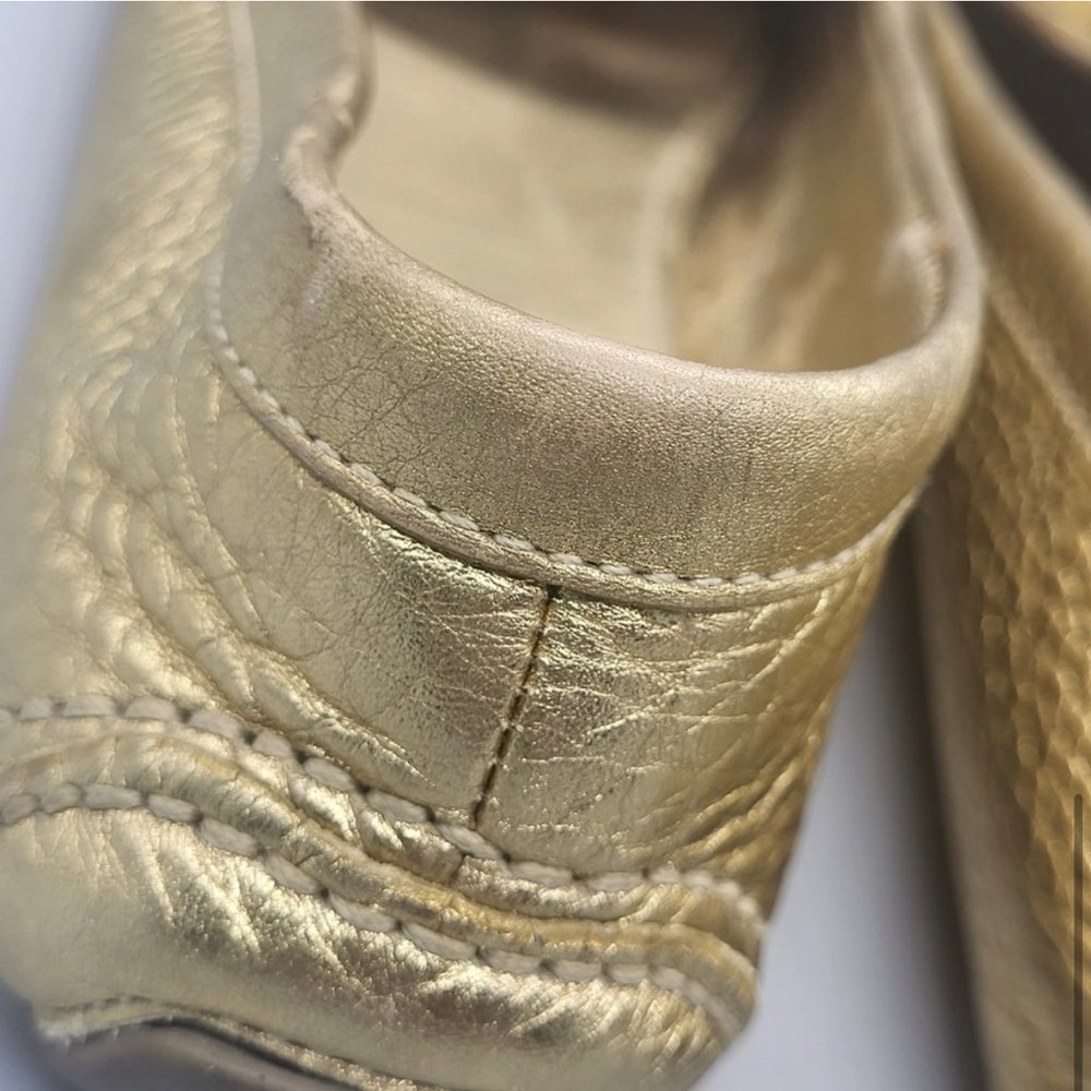 Prada Gold leather Logo driving loafers authentic - Picture 7 of 10